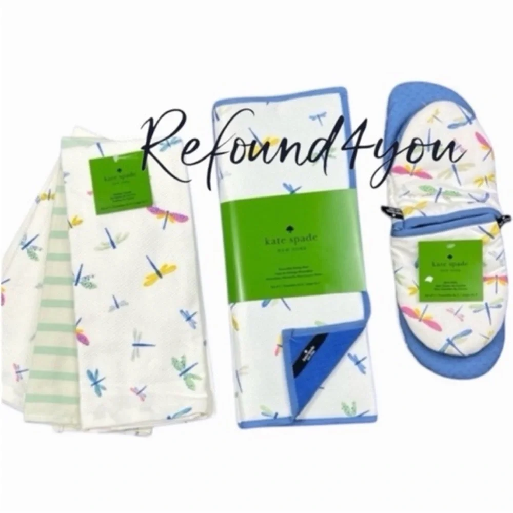 Kate Spade - ‘Dragonfly’ Queen Sheet Set. NWT. Firm! Last one!